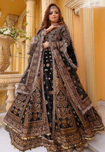 Load image into Gallery viewer, Black Velvet Long Choli Lehenga