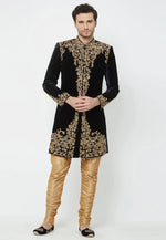 Load image into Gallery viewer, Black Velvet Sherwani