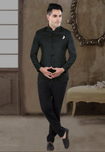 Load image into Gallery viewer, Black Viscose Jodhpuri Suit