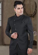 Load image into Gallery viewer, Black Viscose Jodhpuri Suit