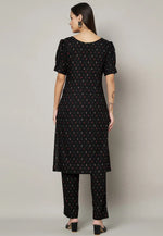 Load image into Gallery viewer, Black Viscose Rayon Kurta Set With Pent