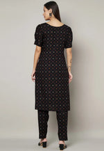 Load image into Gallery viewer, Black Viscose Rayon Kurta Set With Pent