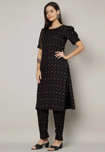 Load image into Gallery viewer, Black Viscose Rayon Kurta Set With Pent