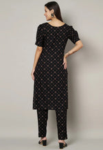 Load image into Gallery viewer, Black Viscose Rayon Kurta Set With Pent