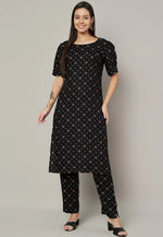 Load image into Gallery viewer, Black Viscose Rayon Kurta Set With Pent