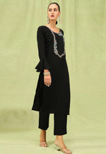 Load image into Gallery viewer, Black Viscose Rayon Readymade Pakistani Suit