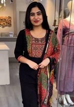 Load image into Gallery viewer, Black Viscose Readymade Pakistani Suit