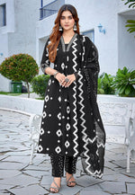 Load image into Gallery viewer, Black Viscose Readymade Pakistani Suit