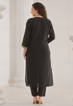 Load image into Gallery viewer, Black Viscose Readymade Pant Style Suit