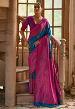 Load image into Gallery viewer, Blue Banarasi Silk Saree