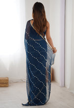 Load image into Gallery viewer, Blue Chiffon Saree With Blouse
