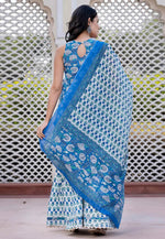 Load image into Gallery viewer, Blue Cotton Readymade Sharara Suit