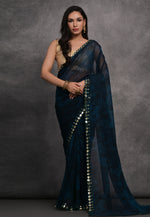 Load image into Gallery viewer, Blue Georgette Saree With Blouse