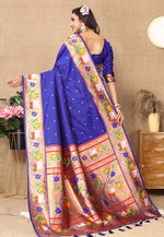 Load image into Gallery viewer, Blue Silk Paithani Saree