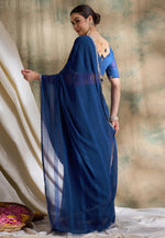 Load image into Gallery viewer, Blue Silk Saree With Blouse