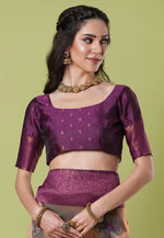 Load image into Gallery viewer, Brown Banarasi Silk Saree With Blouse