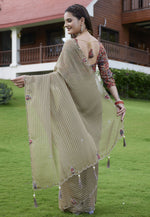 Load image into Gallery viewer, Brown Georgette Saree With Blouse