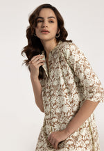 Load image into Gallery viewer, Brown Rayon Printed Co-Ords Set