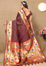 Load image into Gallery viewer, Brown Silk Saree With Blouse