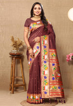 Load image into Gallery viewer, Brown Silk Saree With Blouse