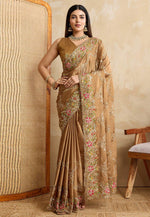 Load image into Gallery viewer, Brown Silk Saree With Blouse