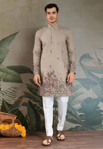 Load image into Gallery viewer, Brown Viscose Kurta Pajama With Stole