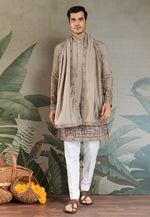 Load image into Gallery viewer, Brown Viscose Kurta Pajama With Stole