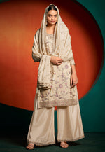Load image into Gallery viewer, Cream Chinon Pakistani Suit