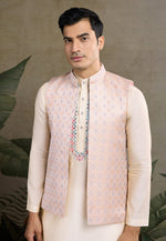 Load image into Gallery viewer, Cream Viscose Kurta Pajama With Jacket