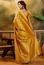 Load image into Gallery viewer, Golden Banarasi Jacquard Saree