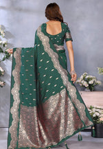 Load image into Gallery viewer, Green Banarasi Silk Saree