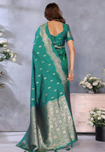 Load image into Gallery viewer, Green Banarasi Silk Saree