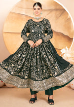Load image into Gallery viewer, Green Georgette Readymade Anarkali Suit