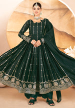 Load image into Gallery viewer, Green Georgette Readymade Long Anarkali Suit