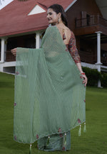 Load image into Gallery viewer, Green Georgette Saree With Blouse