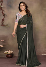 Load image into Gallery viewer, Green Georgette Saree With Blouse