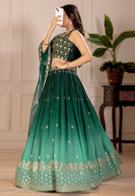 Load image into Gallery viewer, Green Shimmer Lehenga Choli