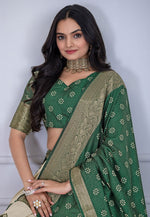 Load image into Gallery viewer, Green Silk Lehenga Choli