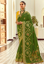 Load image into Gallery viewer, Green Silk Saree With Blouse