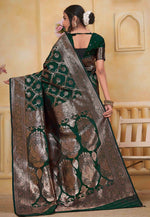 Load image into Gallery viewer, Green Silk Saree With Blouse