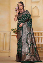 Load image into Gallery viewer, Green Silk Saree With Blouse