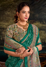 Load image into Gallery viewer, Green Silk Saree With Blouse