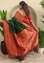 Load image into Gallery viewer, Green Silk Saree With Blouse