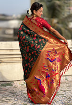 Load image into Gallery viewer, Green Silk Saree With Blouse