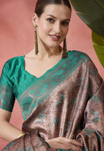 Load image into Gallery viewer, Green Silk Saree With Blouse