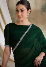 Load image into Gallery viewer, Green Silk Saree With Blouse
