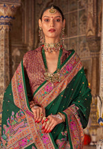 Load image into Gallery viewer, Green Silk Saree With Blouse