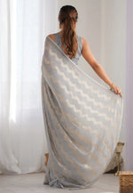 Load image into Gallery viewer, Grey Georgette Sequence Saree