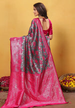 Load image into Gallery viewer, Grey Kanjivaram Silk Saree