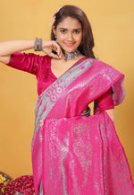 Load image into Gallery viewer, Grey Kanjivaram Silk Saree With Blouse